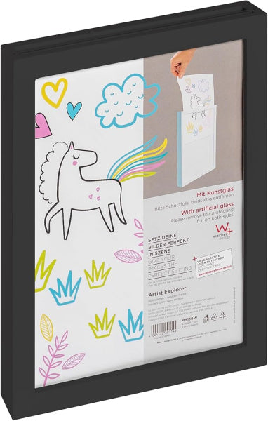 Rėmelis WALTHER MB130B Artist explorer 21x30 medinis|juodas |talpina 30 A4 lapų