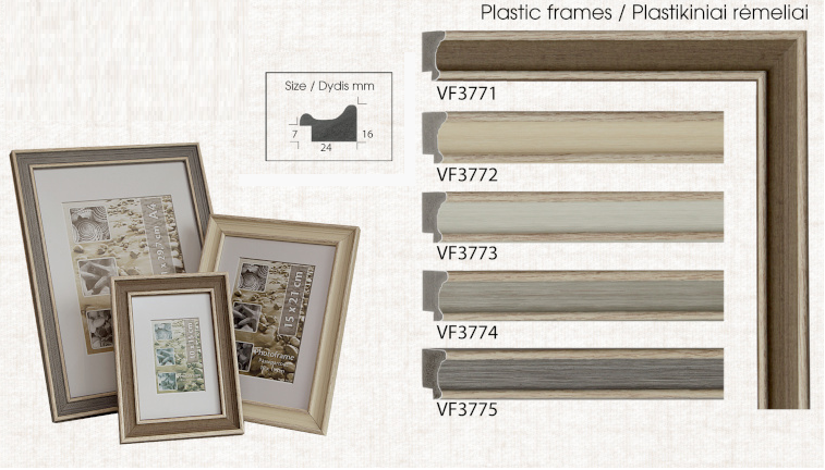 Rėmelis 30x40 plast Malaga VF3771 rudas | 24mm