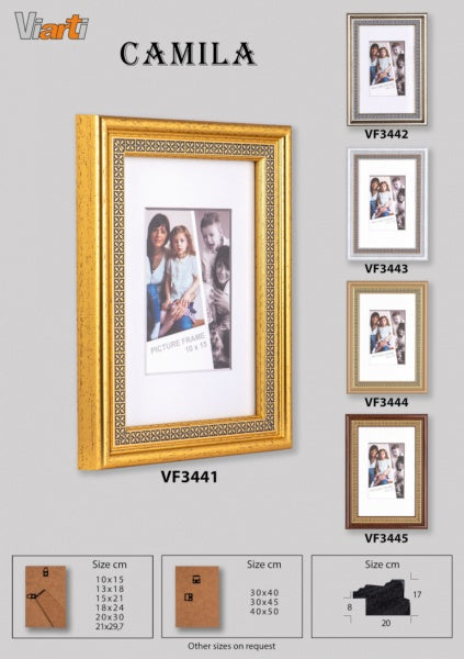 Rėmelis 21x30 plast  VF3443 KAMILA baltas |20 mm