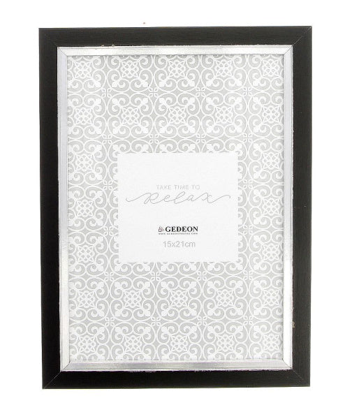 Rėmelis  GED 21x30 medinis WH21 juodas su sidabru|18x15mm