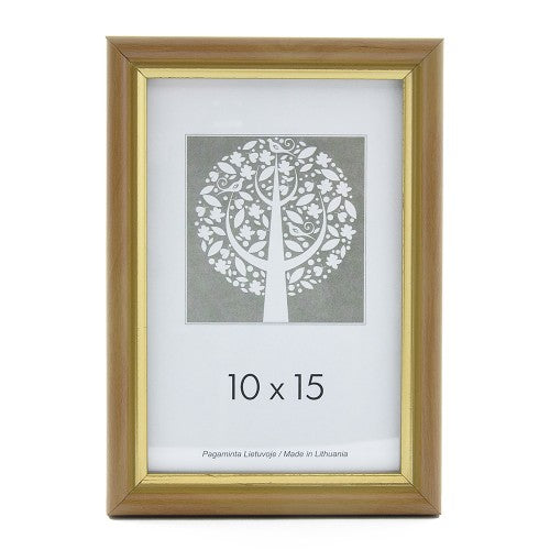 Rėmelis 15x21 plast 1301117 ECO rudas šv su auksu | 15mm