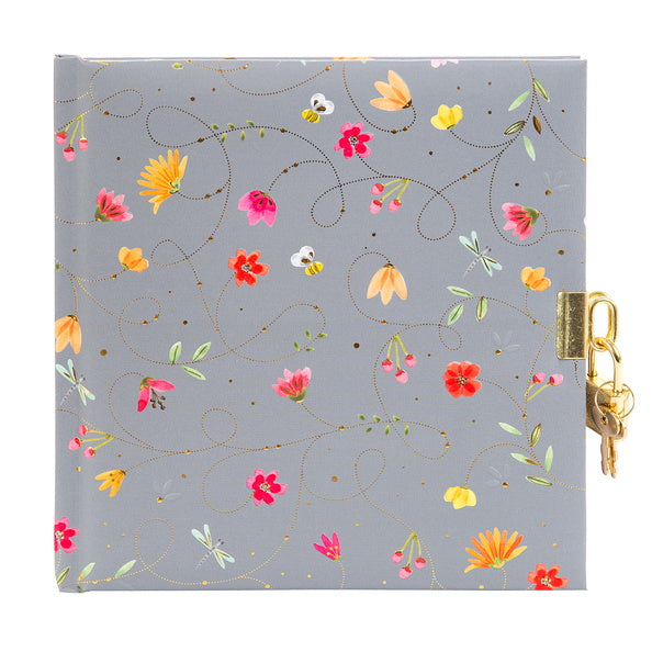 Užrašų knygutė GOLDBUCH 44389 Summer day grey su spynele| 17x17| 96 psl|balti lapai