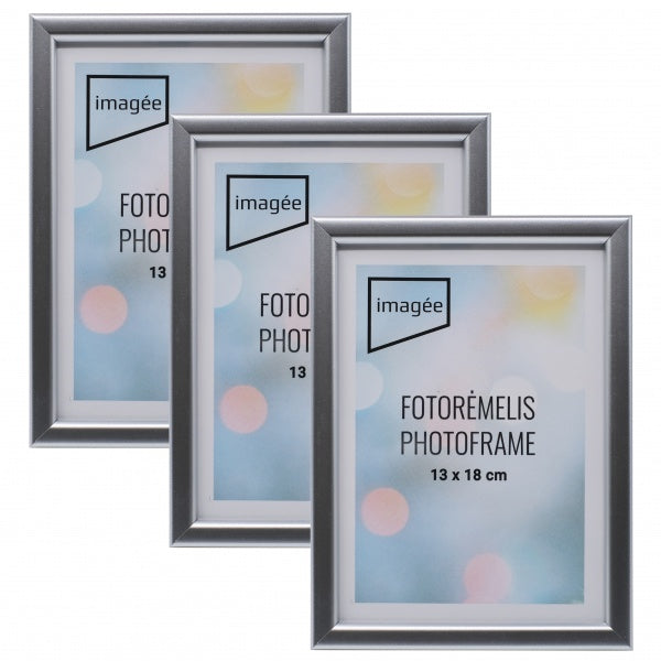 Rėmelių komplektas IMAGEE 13x18 3 vnt plast sidabrinis | 14mm