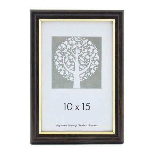 Rėmelis 40x50 plast 1301111 ECO t.rudas su auksu|15mm