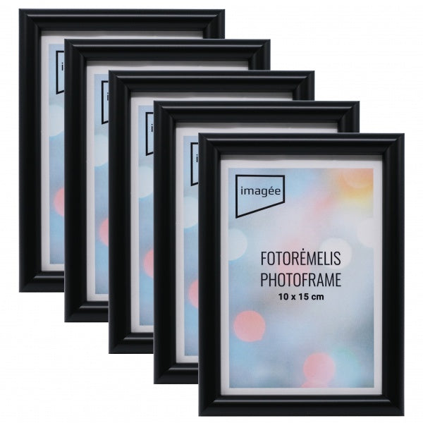 Rėmelių komplektas IMAGEE 10x15 5vnt  plast  juodas |14mm