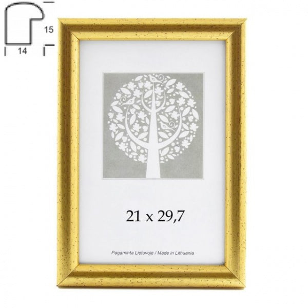 Rėmelis 10x15 plast 1303404 Aura auksinis |14mm