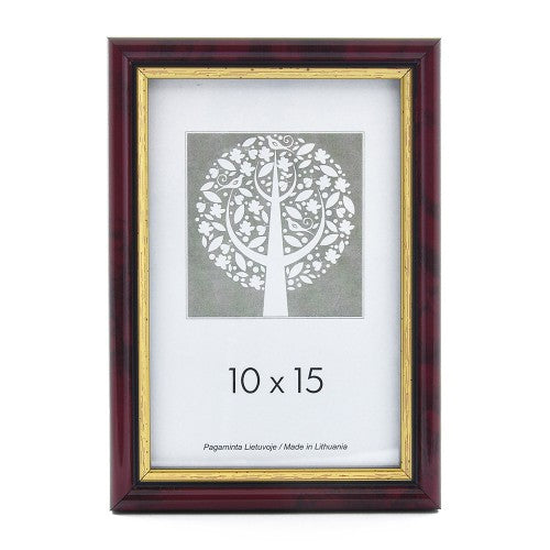 Rėmelis 15x21 plast 1301114 ECO bordo su auksu | 15mm