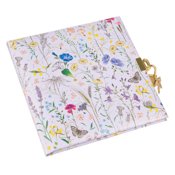 Užrašų knygutė GOLDBUCH 44575 Summer Meadow lilac su spynele| 17x17| 96 psl|balti lapai