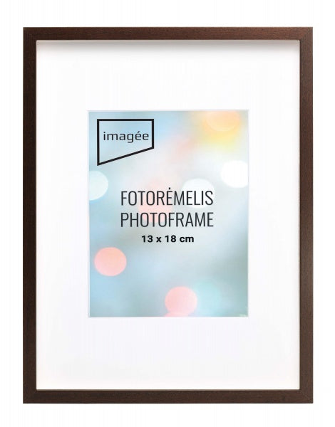 Rėmelis 21x30 AMRI med | su įgilintu pasportu nuotr. 13x18 | Rudas Lakuotas | 14mm