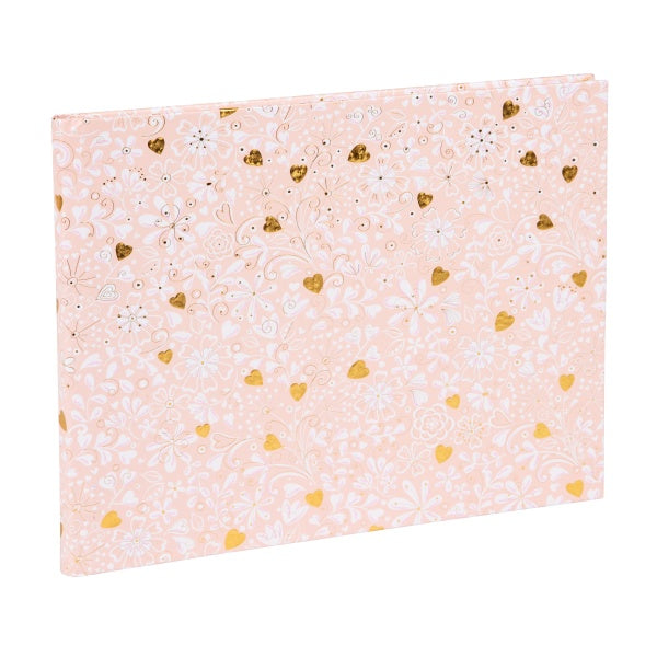 Svečių-užrašų knyga GOLDBUCH 77034 Finamente rosé 100psl 25x20| balti lapai [V]