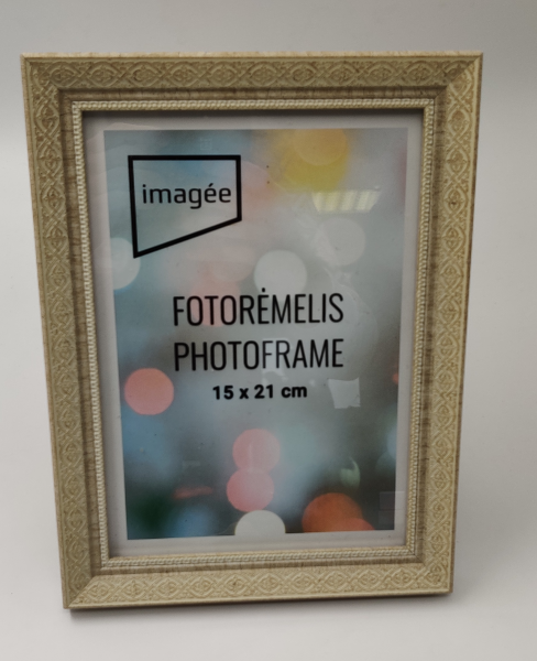 Rėmelis 10x15 plast 2219-126 | šviesiai kreminė| su ornamentais| 21mm