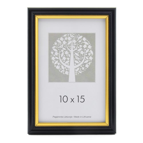 Rėmelis 30x40 plast 1303916  ECO juodas su auksu | 15mm