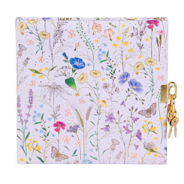 Užrašų knygutė GOLDBUCH 44575 Summer Meadow lilac su spynele| 17x17| 96 psl|balti lapai