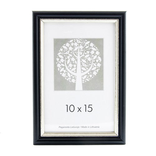 Rėmelis 30x40 plast 1303207 ECO juodas su sidabru | 15mm