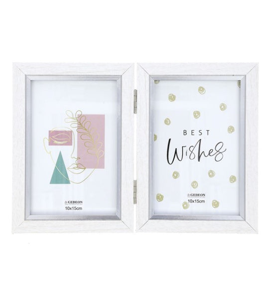 Rėmelis GED 10x15/2 WF10/2 |medinis |baltas su sidabru