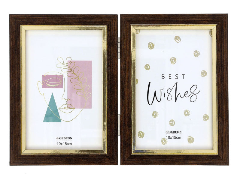 Rėmelis GED 10x15/2 WK10/2 |medinis |rudas su auksu