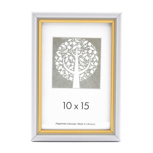 Rėmelis 40x50 plast 1301119 ECO baltas su auksu|15mm